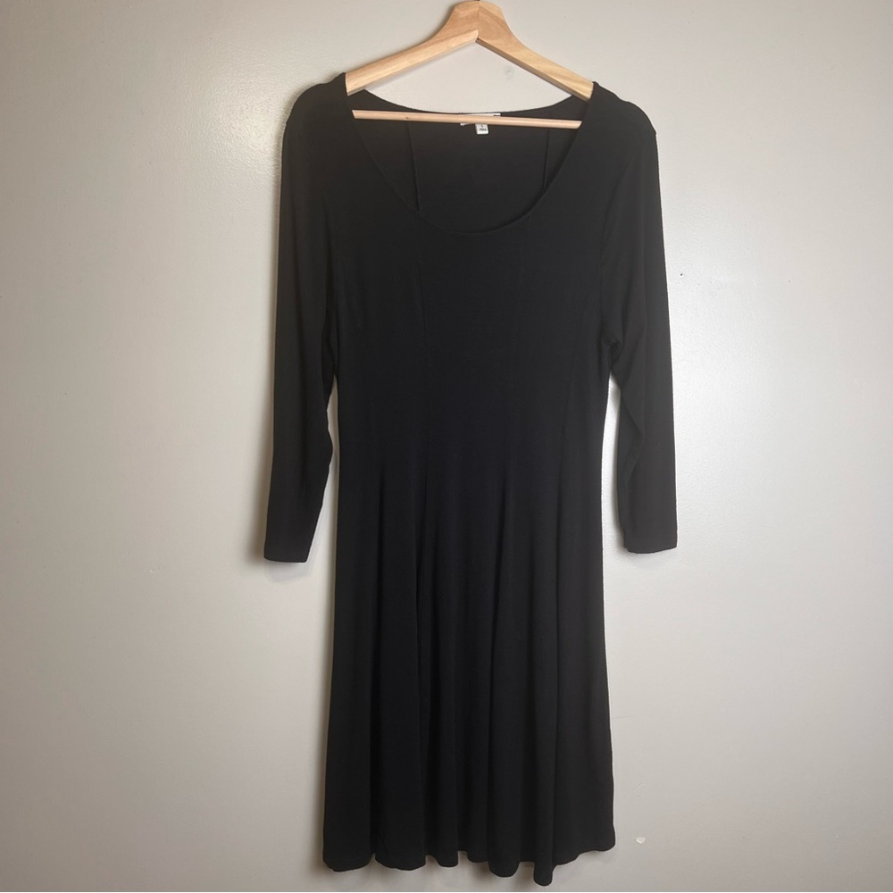 Zenana Outfitters Elegant Black Long Sleeve Dress Size Large EUC
